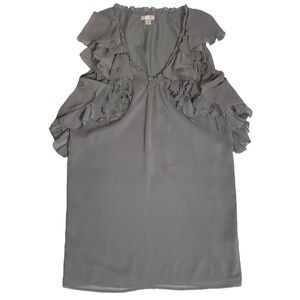 Chic Gray Ruffle Mini Dress